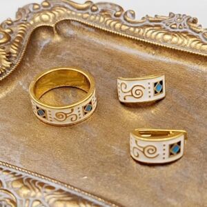 Cleopatra Jewelry Set Ring and Earrings